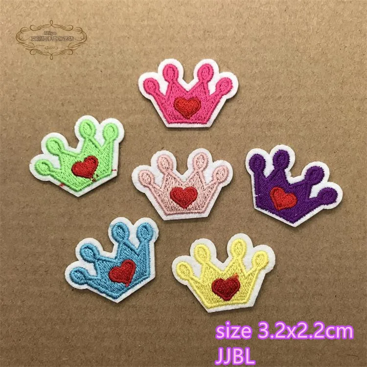 1 pcs Colorful Crowns Dots embroidered iron on popular patches cloth accessories bag hat repair Appliques phone decor diy image 2