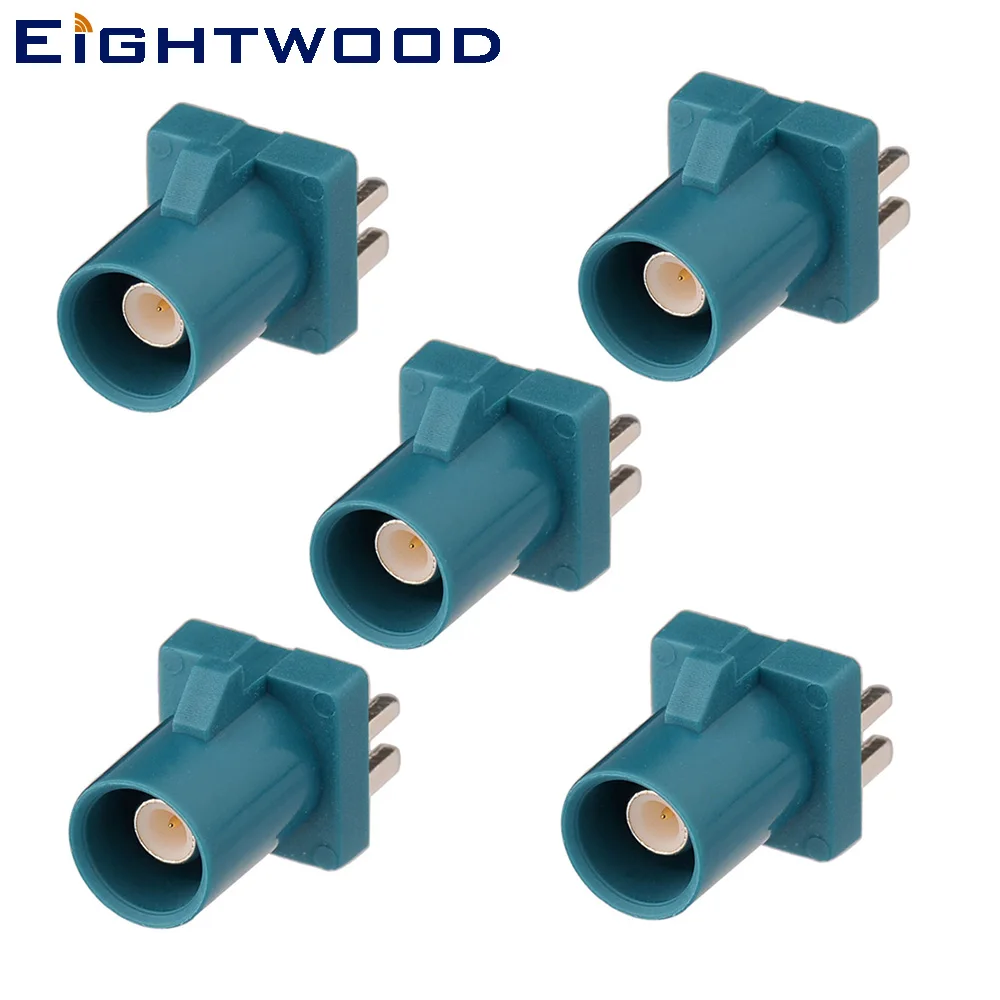 

Eightwood 5PCS Fakra Z Plug Male RF Coaxial Connector Adapter End Launch PCB Mount Waterblue Neutral Coding for GPS Automotive