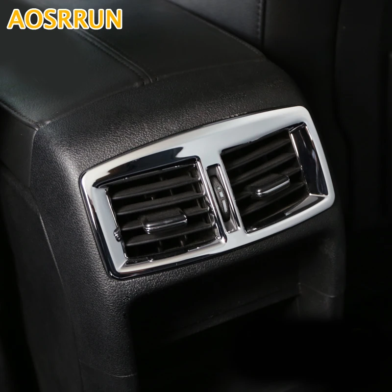 ABS Chrome Trim Rear Air conditioning outlet cover For Peugeot 3008 2012 2013 2014 2015 Car accessories