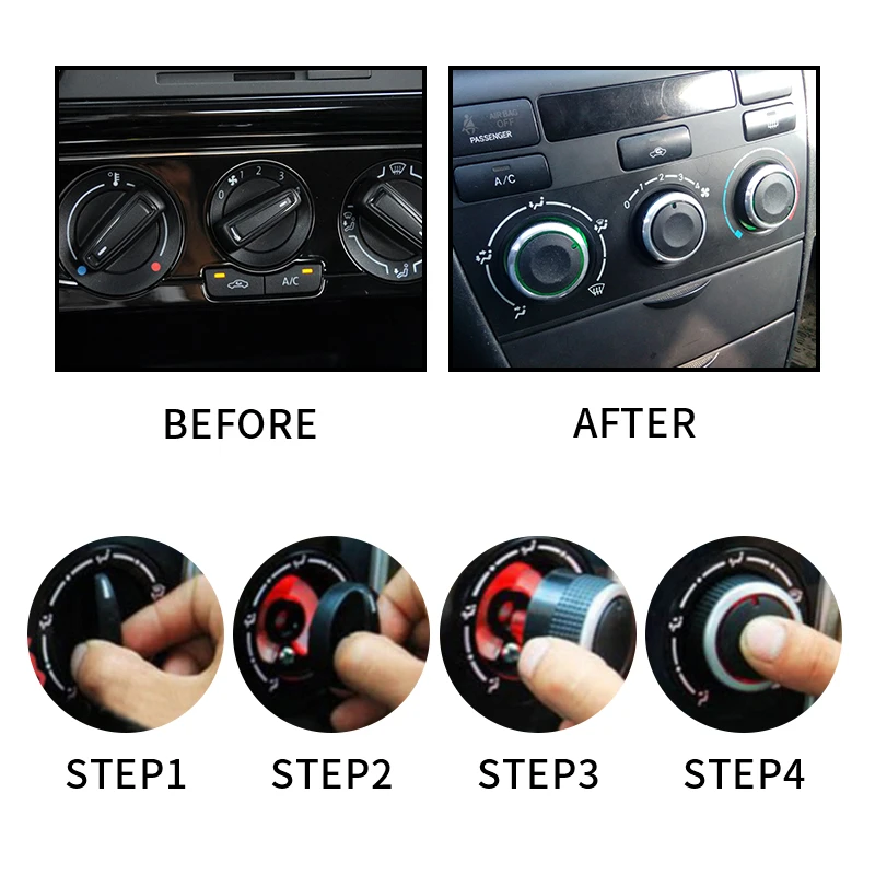 3pcs/set For Toyota old corolla before 2016 car ac knob aluminum alloy air conditioning knobs For BYD F3 F3R heat control switch