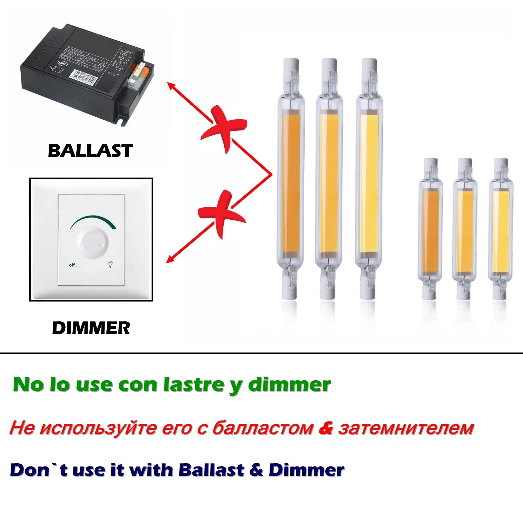 R7S COB Led Lamp Glass Tube for Replace Halogen Lights Spotlight 78mm 118mm AC 220V 230V 4.5W 8.5W 13W Energy Saving Light Bulbs image 4