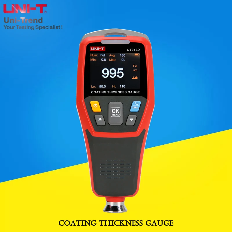 UNI-T UT343D Coating Thickness Gauge; iron matrix/non-ferrous matrix measurement (FE/NFE)/USB communication