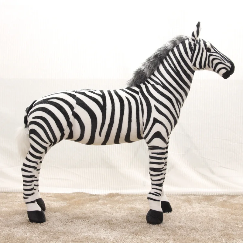 new arrival large 60x55cm simulation zebra plush toy standing zebra toy decoration,birthday gift w1971