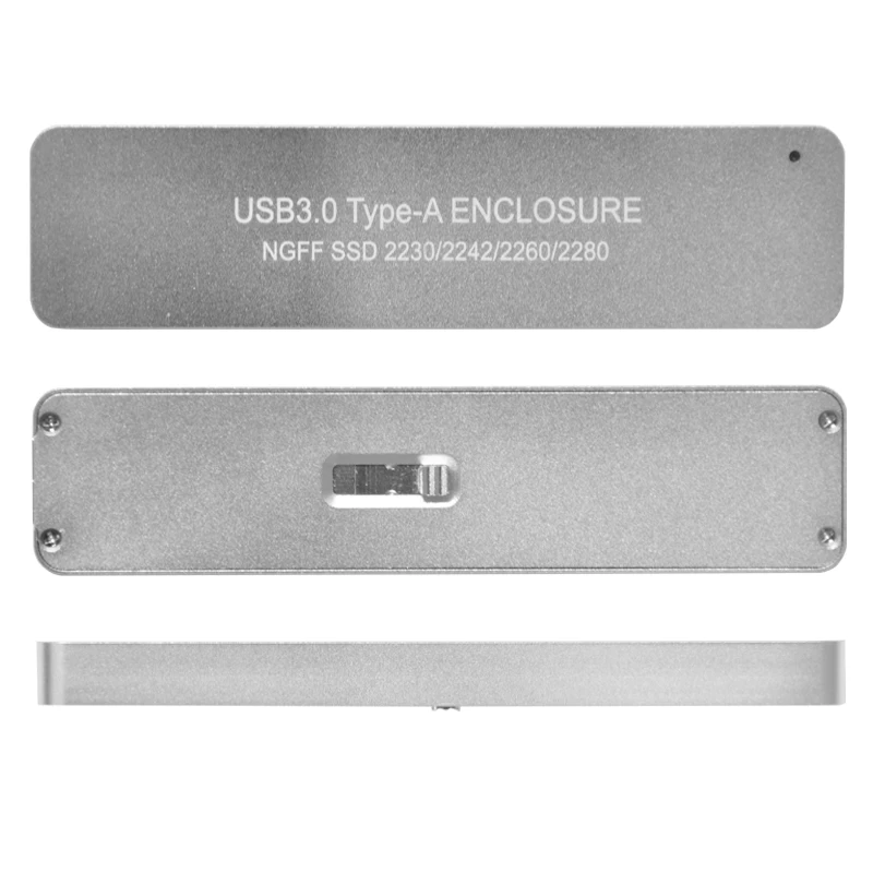 USB3.0 Aluminum HDD Case TYPE-A TO NGFF M2 SSD External Enclosure USB Enbedded Hard Drive Adapter for 2230 2242 2260 2280 M2 SSD