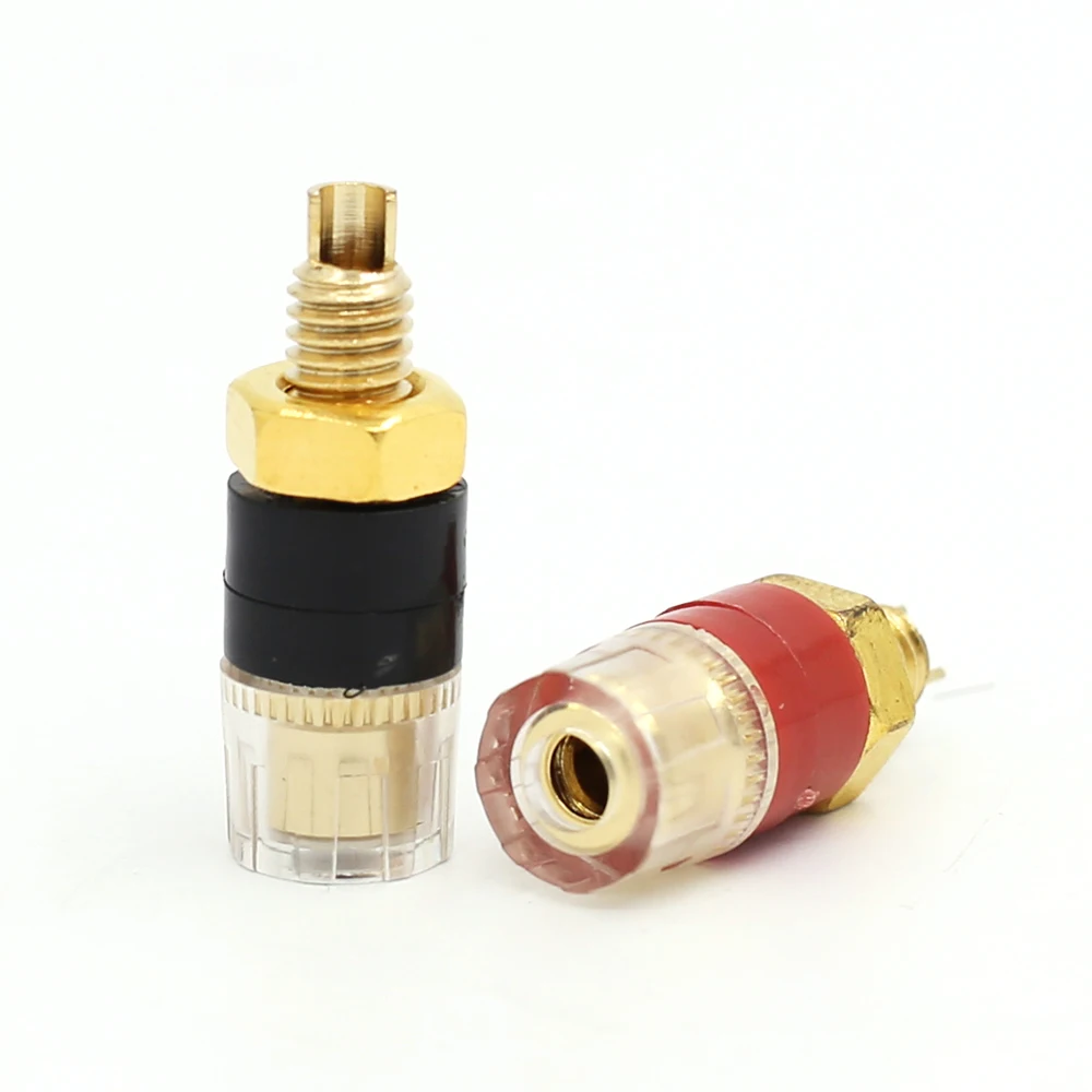 12pçs borne de ligação de galvanização de ouro para amplificador de alto-falante plugue de banana