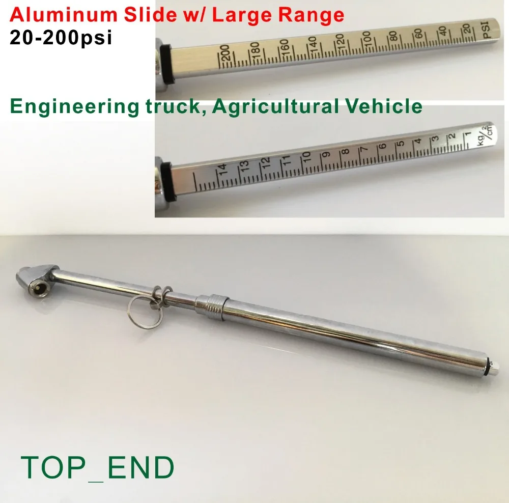 

Free Shipping,1pc,Engineering Vehicle,Chrome Angle Dual Head Truck Tire Pressure,20-200psi,Laser Engraved Aluminum Slide