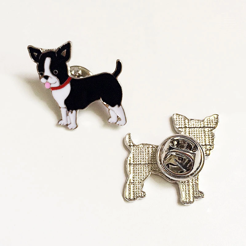 Pit Bull Terrier brooches for women men silver color alloy metal small male female pet dog brooch pins party clothing jewelry