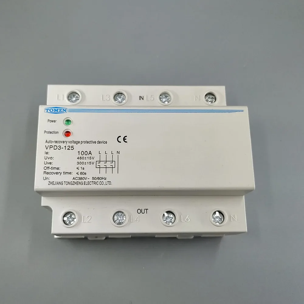 Imagem -04 - Recuperação Automática do Trilho do Ruído sobre a Tensão e sob a Tensão Relé Protetor Trifásico Fios 100a 380v