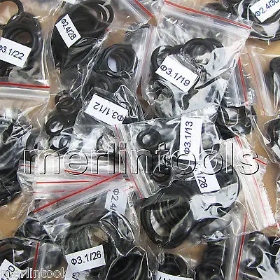 330Pcs Rubber O-Ring Assortment Kit / Section 2.4, 3.1mm / Out Dia. 8-30mm