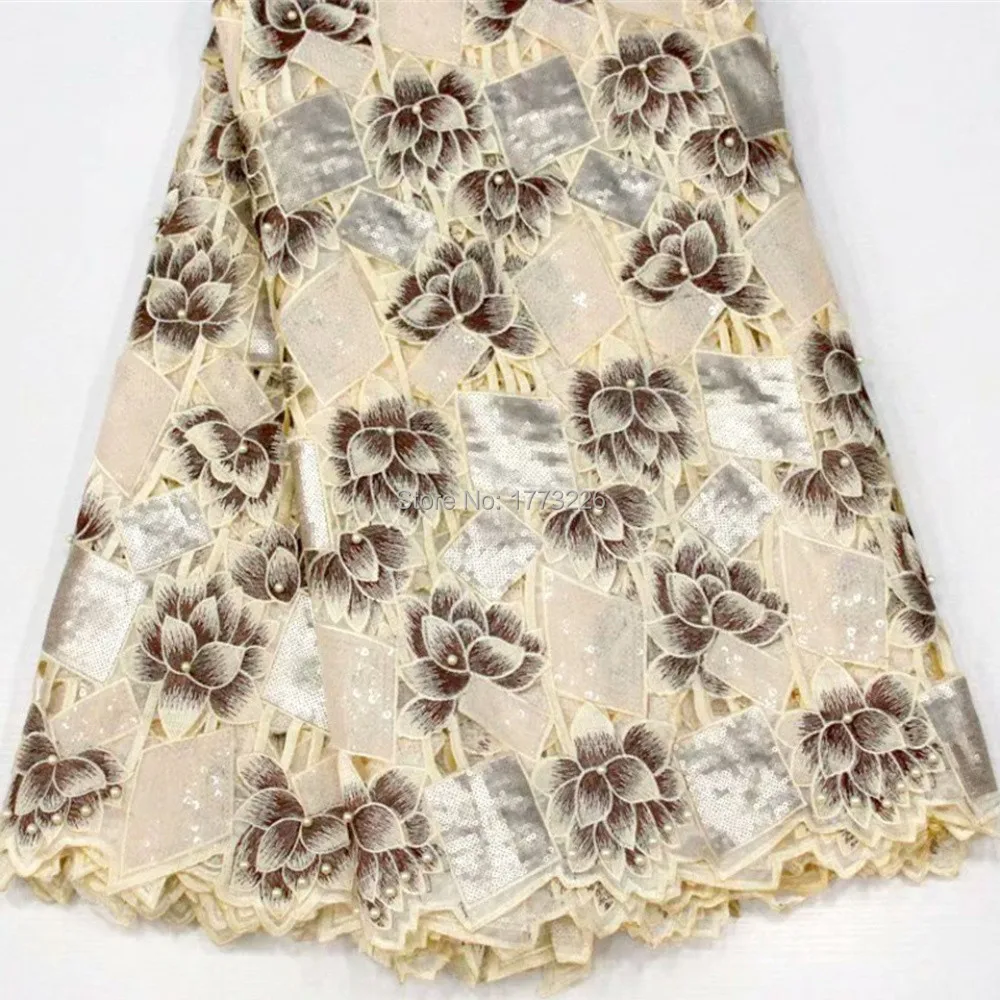 

New High Quality African Organza Sequin Lace Fabric Hot Sale Gold Swiss Double Organza French Net Lace Fabric For Women Dress