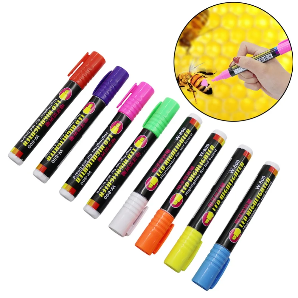 2Pcs Queen Bee Marker Pen Set 8 Colors Bee Queen Marking Electronic Highlighter Beekeeper Equipment Beekeeping Tools