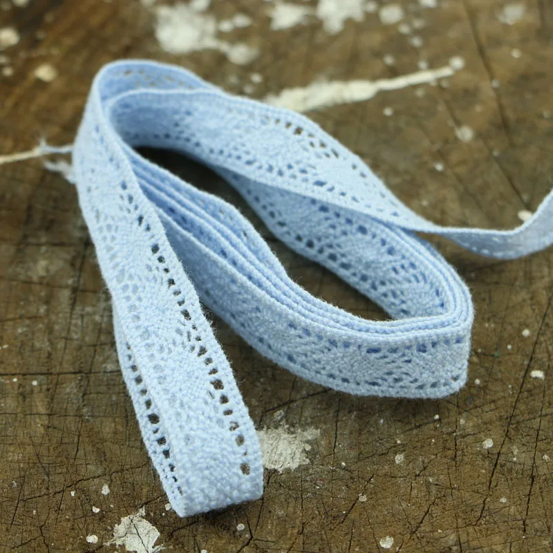 3yard of knitted cotton lace ribbon blue, DIY handmade accessories, craft gift packaging / children\'s