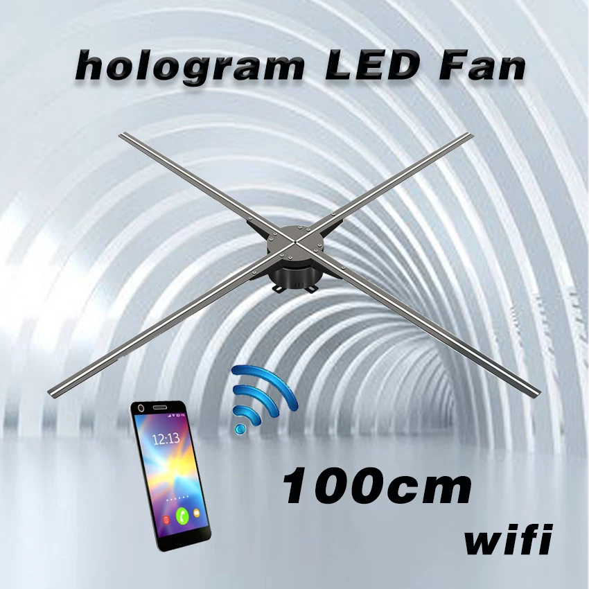 

Bigger 100CM 3D hologram advertising light wifi bluetooth holographic fan hologram LED Fan hologram display logo product display