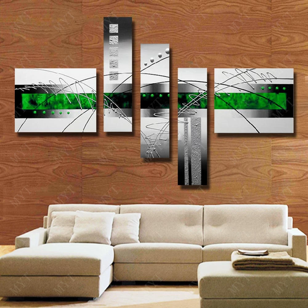 Green Color  Hand painted  Oil Painting Beautiful Abstract Painting Modern Living Room Wall Decor  Canvas Pictures  no Framed