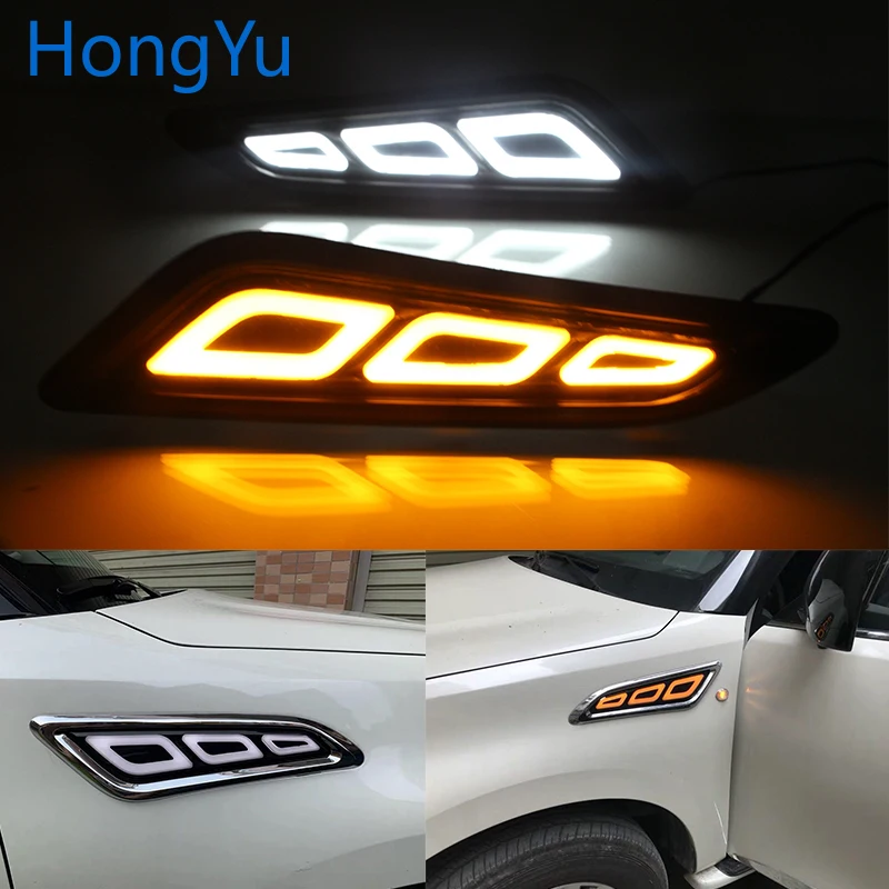 

For Nissan Patrol Y62 Armada Accessories 2014 2015 2016 2017 2018 2019 LED light System Chrome Side Vents Side fender