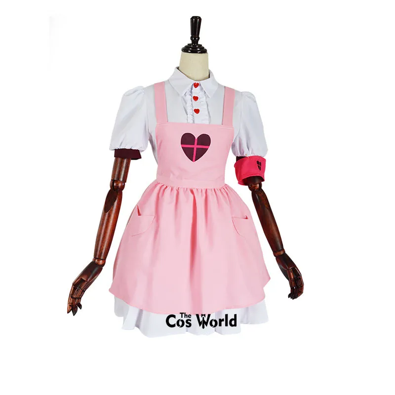 Youtuber Natori Sana Eggplant Nurse Uniform Lolita Pink Sweet Maid Apron Dress Outfit Cosplay Costumes