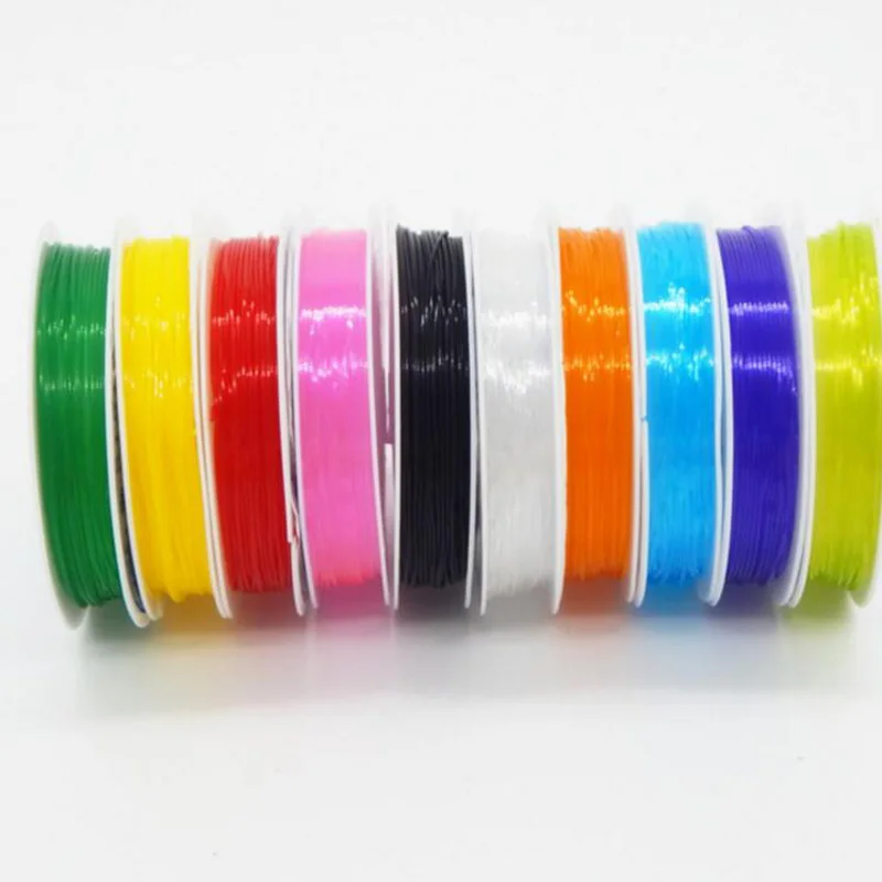 New 10pcs 0.6mm Colorful 8m Beading Round Stretch Cord Elastic Line Wire Cord String Thread for Necklace Bracelet Jewelry Making