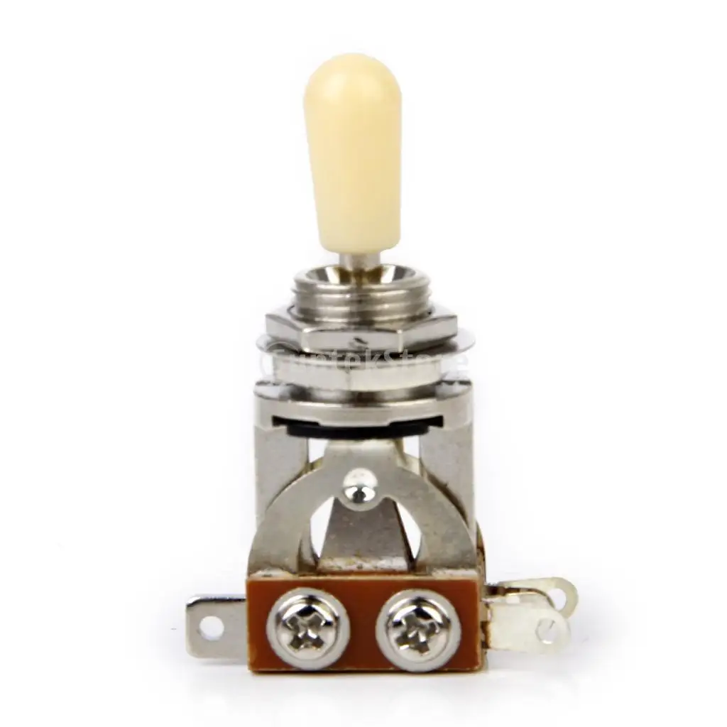 3-way Toggle Switch for Les Paul Electric Guitar - Silver w/ Cream Tip Guitar 3-way Toggle Switch