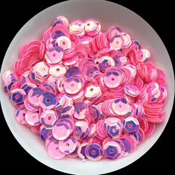 720 pcs (10g) 6 millimetri di Colore Rosa Con Paillettes Con Oro Sottotono Lucido Rotonda Coppa Allentato Paillettes Paillettes Cucito del mestiere di Cerimonia Nuziale Della Signora FAI DA TE Arte