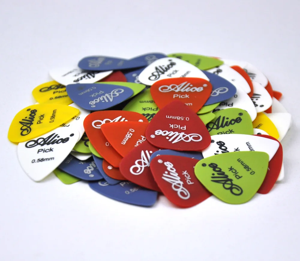 100pcs 0.58mm Alice Matte Nylon Guitar Picks Plectrums For Acoustic Guitar