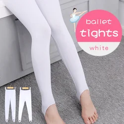 Balé branco collants meninas estribo calças leggings crianças dança meia-calça 2 peças estribo preto calças para as mulheres