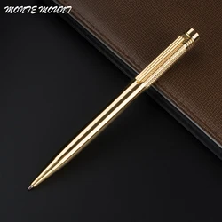 Luxus ball stift Platin Goldene Schlanken körper schule Geschnitzten muster Business büro Medium nib Kugelschreiber Neue