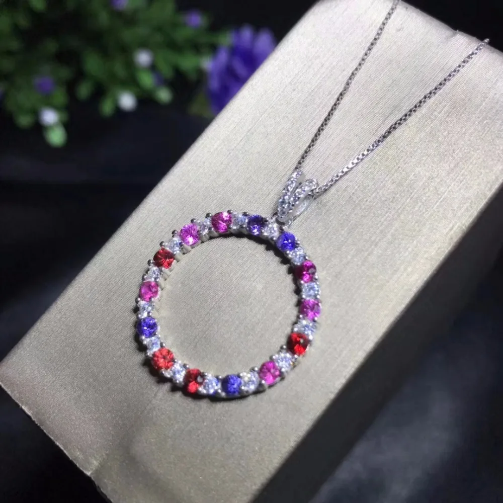 

Natural sapphire necklace, colored sapphires, rare gems, I love you necklace, 925 silver