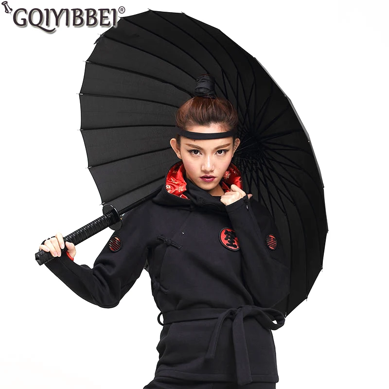 Creative Long Handle Samurai Sword Umbrella Japanese Ninja-like Large Windproof Sun Rain Straight Umbrella Auto Open For Man
