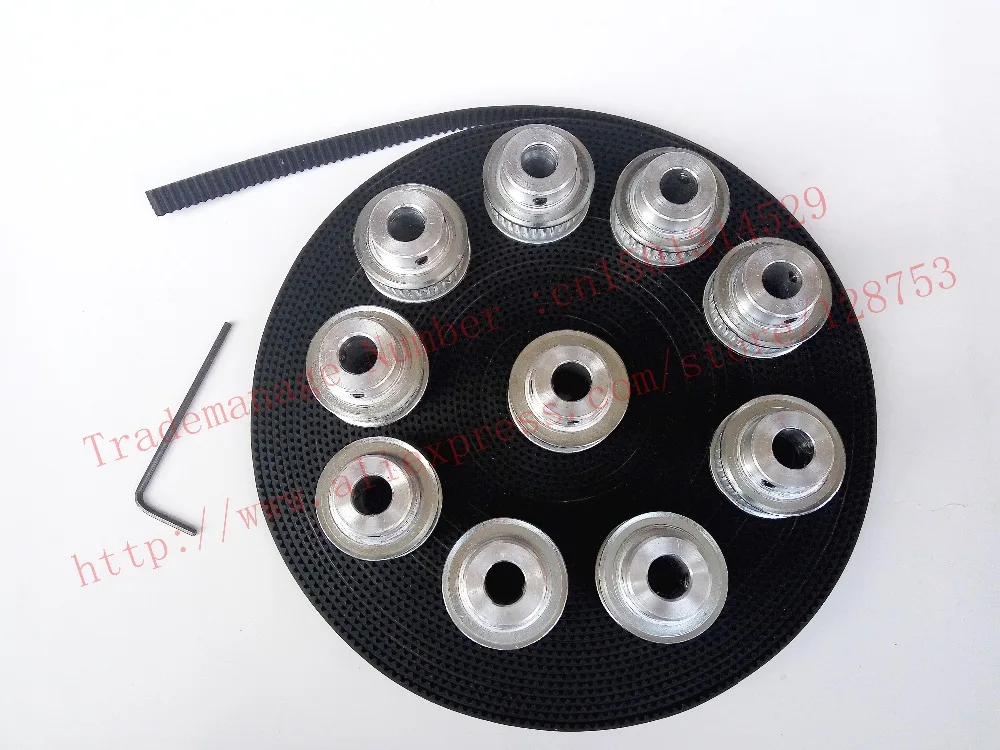 

10pcs 40 teeth GT2 Timing Pulley Bore 8mm + 10 Meters GT2 timing Belt Width 6mm 2GT belt pulley for 3D printer cnc machine