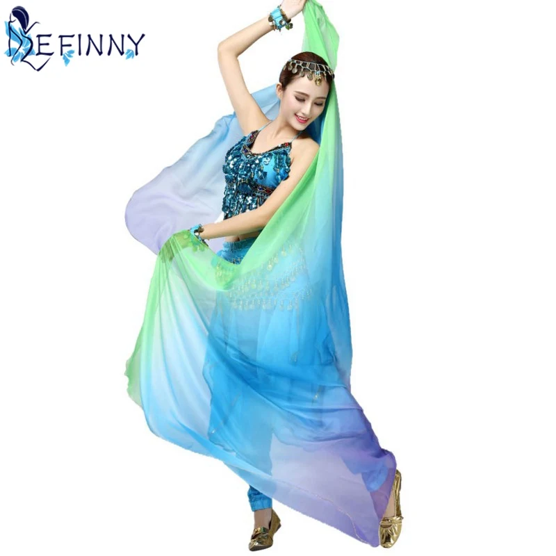 Novelty Gradient Veil Shawl Face shawl wrap  Scarf Fashion  Women Dance Belly Bollywood Costume Silk-like Belly Dancing