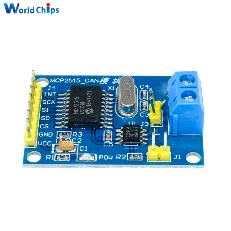 MCP2515 CAN Bus Module Driver Board TJA1050 Receiver For 51 MCU ARM Controller DC 5V SPI Interface Control Resistors Data Trans