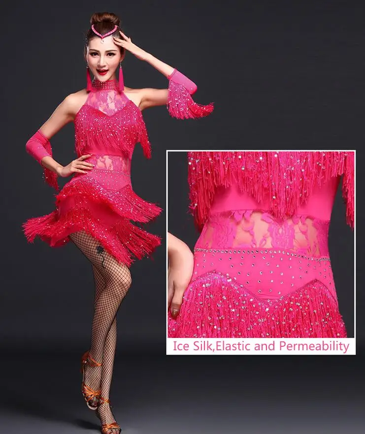 New Latin Dance Dress Women/Girls/Lady New Sexy Fringe Salsa/Ballroom/Tango/Cha Cha/Rumba/Samba/Latin Dresses For Dancing