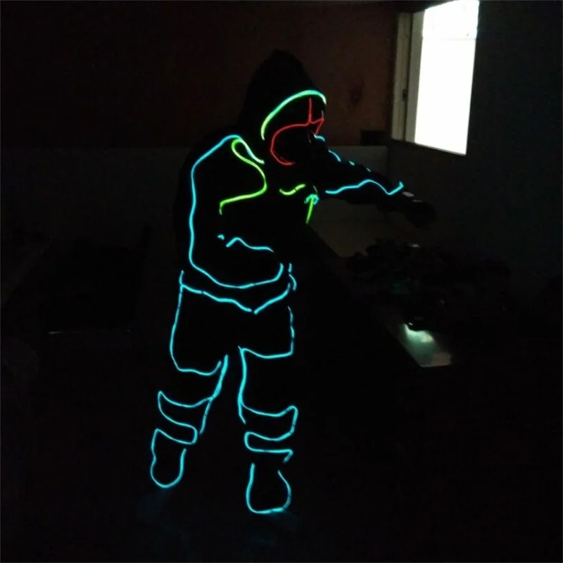 Wecool  wholesale price EL wire glowing costumes suit for dj stage dancing performance