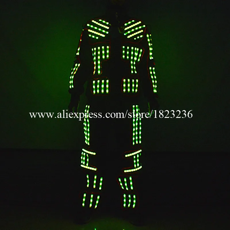 2 Pcs Led Luminous Colorful Men Ballroom Costume Stage Props Performance Illuminate Clothes For Party KTV Nightclub DJ Bar