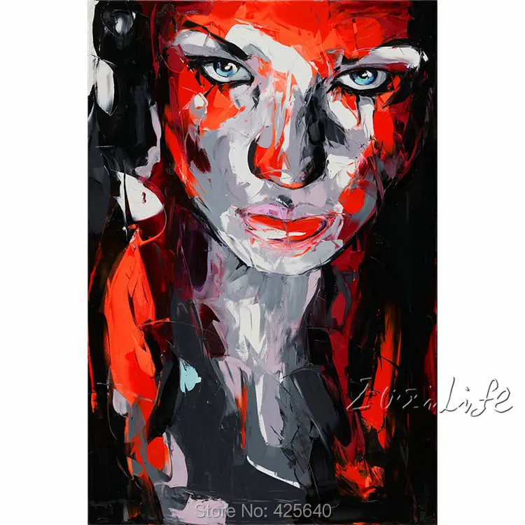 

Palette knife painting portrait Palette knife Face Oil painting Impasto figure on canvas Hand painted Francoise Nielly4