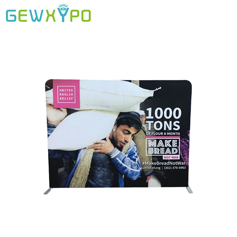 Expo Booth 10ft Straight Tension Fabric Banner Advertising Display Pillowcase Backdrop Stand With Your Design Printing(Optional)