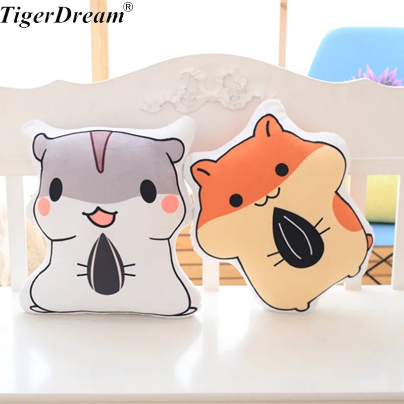 40X30CM Soft PP Cotton Stuffed Hamster Sleeping Pillows Cartoon Anime Mouse Cushions Home Plush Toys 2 Colors