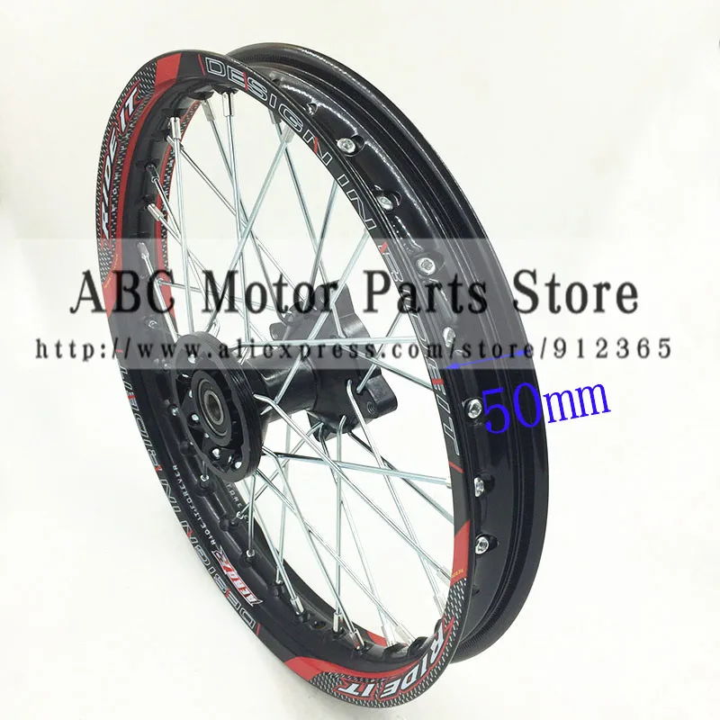 Black Pit Bike Racing 14 Inch Alloy Front Wheel Rim with 32 holes fit 60/100-14 tyre PIT PRO    CRF 1.40