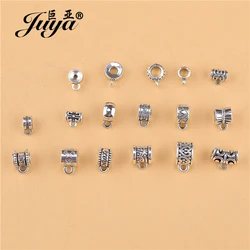30pcs/lot Zinc Alloy Charm Bail Beads Pendant Clip Clasp Connectors For Women Necklace Bracelet DIY Jewelry Making Findings