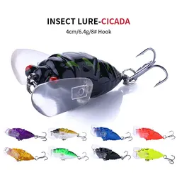 HENGJIA 1pcs Fishing Lure Bass Cicada Pesca 6g 4.2cm Simulation Insects Hard Bait Crankbait Fishing Wobblers  Tackle