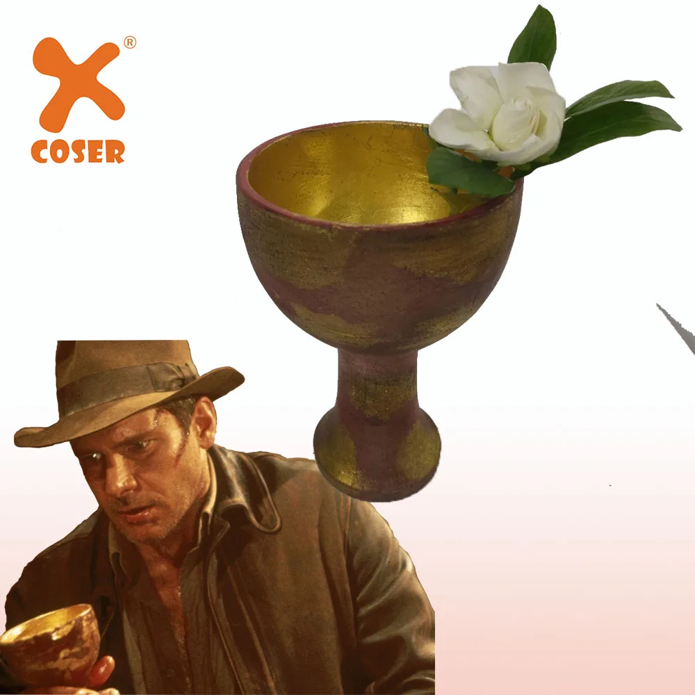 

XCOSER Raiders of the Lost Ark Indiana Jones Holy Grail Cosplay Accessories Golden&Red Resin Material Halloween Gifts for Fans