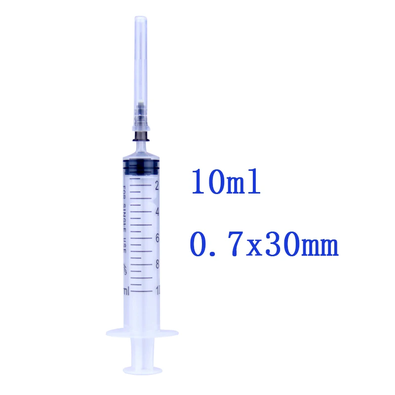 일회용 플라스틱 산업 주사기 바늘 포함, 10ml 멸균 인젝터, 20 개