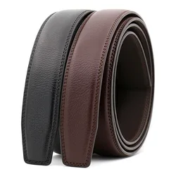 3.0cm 3.1cm Width Leather Belt Men Without Buckle Mens Belts Luxury Genuine Leather Belt Stap Black Brown 110cm-130cm CE3300