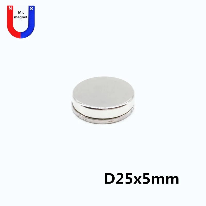 

6/30/100Pcs 25mm X 5mm Strong Cylinder Rare Earth Magnet 25X5 Neodymium Bulk Sheet N35 Mini Small Round Magnets Disc 25*5mm