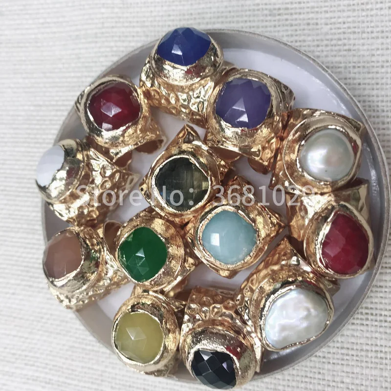 

2018 fashion colorful pearl ring popular in Europe and America