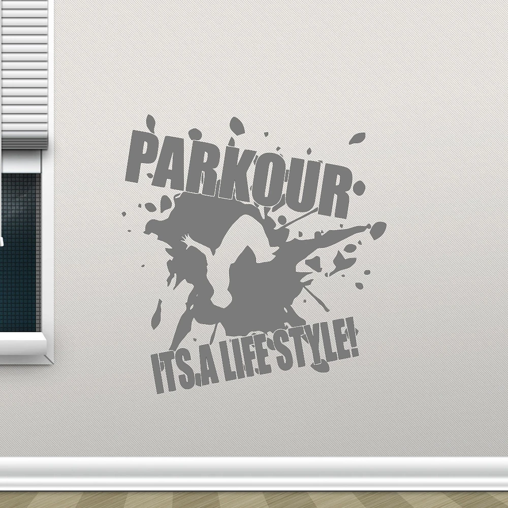 Street Style Wall Decal Quotes Parkour Its A Lifestyle Vinyl Wall Stickers Sports Removable Boys Bedroom Decor Decals Mural Z249