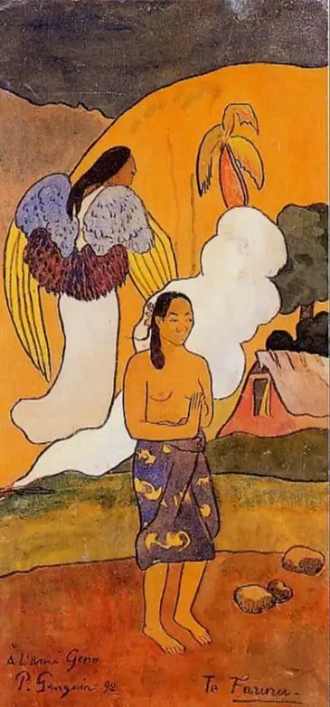 High quality Oil painting Canvas Reproductions The encounter (1892)  by Paul Gauguin hand painted