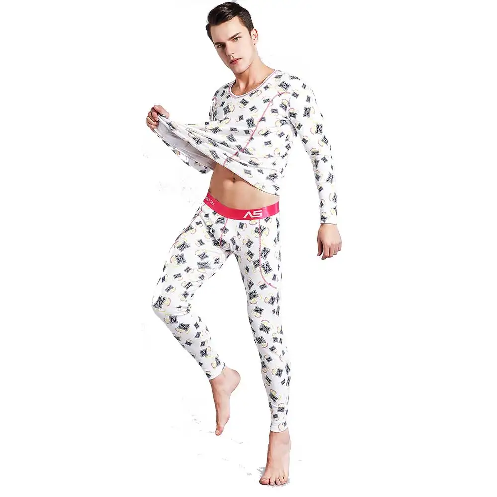men\'s fashion Thicken cashmere long johns set legging pants tight thermal underwear men High collar thick warm winter clothing