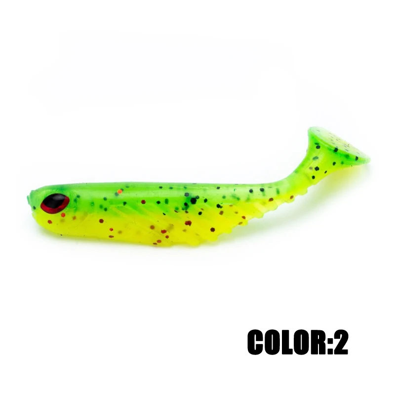 1pcs Jig Head Soft Bait 7cm 2.8g Artificial Fishing Bait Belly Open Paddle Tail Swimbait Bass minnow Rubber Fish