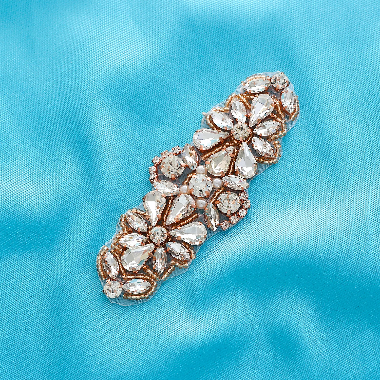 Strass Applicaties Trouwjurk Riem Naai Bridal Riem Sjerpen Rose Goud voor Bruiloft Riem F209